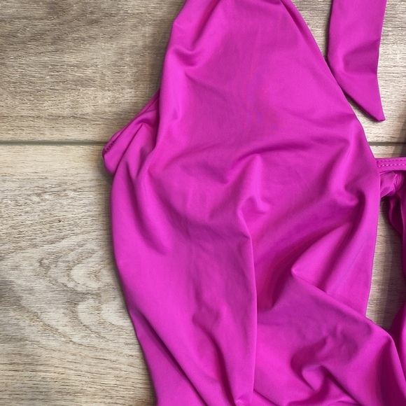 Bar III Cowl Neck Monokini hot pink one piece bathing‎ suit backless - Picture 6 of 14